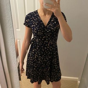 Navy blue wrap dress